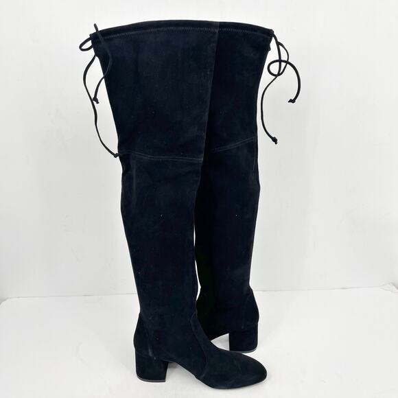 Stuart Weitzman Womens Flareland Tall Suede Boots US 8B EU 38-39 Black NIB - Picture 5 of 13